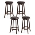 thumbnail image 1 of Costway 29" Counter Height Stools Set of 4 with 360° Swivel Round Seat & Footrest, 1 of 8