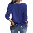 thumbnail image 4 of Langwyqu Spring Fall Women Long Sleeved Half Zipper Knit Pullover Sweater, 4 of 5