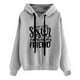 thumbnail image 2 of Puntoco Moda Mujer Casual Texto Divertido Letra Impreso Blusa De Manga Larga Bolsillo Pullover tops Sudaderas Con Capucha Puntoco Puntoco-1271, 2 of 5