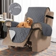 thumbnail image 2 of SHANNA Sofa Covers for Armchair, Water Repellent Reversible Quilted Sofa Slipcovers, Non Slip Sofa Covers 1 Seater, Furniture Protector with Elastic Strap for Pets Kids Dog Cat, Grey, 1-Seater, 2 of 8