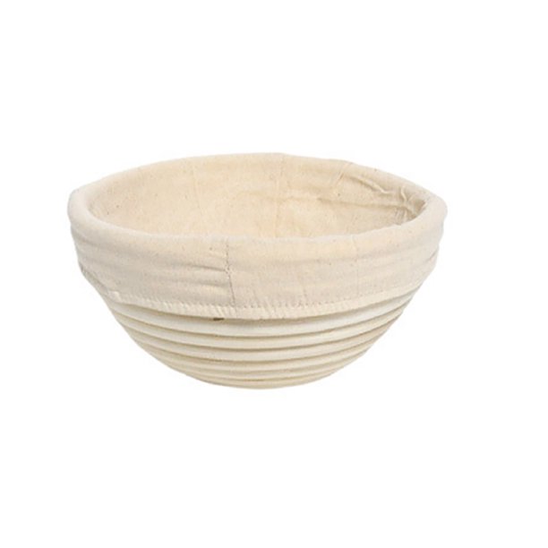 Cesta de fermentación redonda de ratán Banneton para hacer pan de masa madre. Incluye forro. Cestas de fermentación tejidas a mano naturales para panaderos caseros. Modelado de pan artesanal.