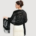 thumbnail image 3 of WE-POLUJ Velvet Shawl Scarf for Women Evening Dress Cover Up Shoulder Wrap Fringed Scarf, 3 of 12