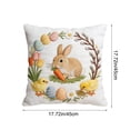 thumbnail image 3 of QuanTara Embroidered Easter 'Good Things' Pillow Cover 18x18in, Soft Short Lint Decorative Throw Pillow Case for Sofa, Bed, Living Room, 3 of 6