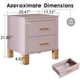 thumbnail image 6 of Leumius Nightstand for Bedroom,Wood Bedside Table with 2 Drawer & Solid Wood Legs,Small Storage Cabinet for Living Room,Pink, 6 of 8