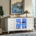 thumbnail image 2 of Wampat Easy Assemble Television Stand with Cabinets, Wood White, 2 of 10