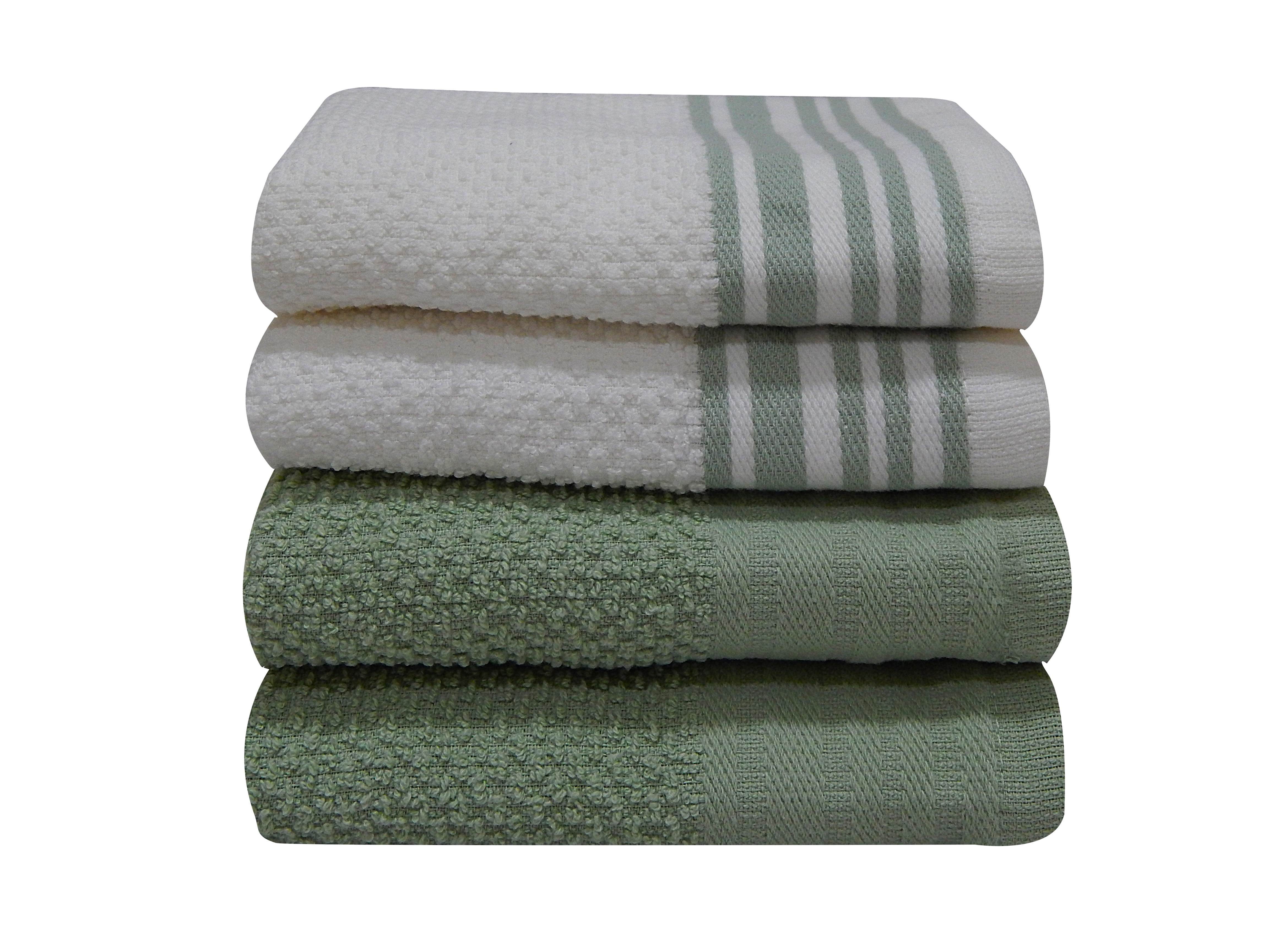 WOVEN KITCHEN TOWELS SET OF 4, Grey-White, 18''x28''. – Chardin Home