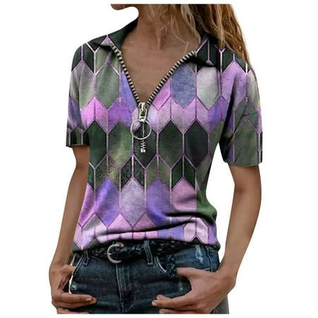 

Fsqjgq Cotton Sleep Shirt Men V-Neck Nightshirts Cabin Creek Shirts Collar Fashion Printed T-Shirt Tops Short Sleeve Lapel Summer Women s Zipper Women s Blouse Workout T Shirts Women