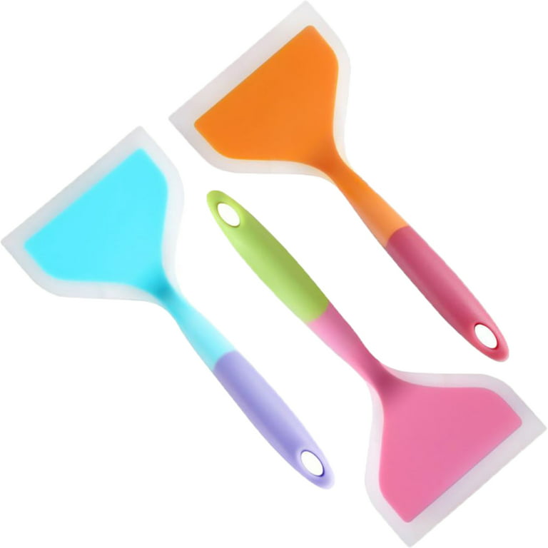 2 Pieces Silicone Pancakes Shovel Wide Spatula Turner Nonstick Fried Shovel  Fish Spatula Silicone Wide Flexible Turner For Nonstick Cookware Egg Cooki