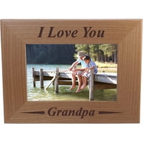 I Love You Grandpa - 4x6 Inch Wood Picture Frame - Great Gift for Father's Day, Birthday, or Christmas Gift for Dad, Grandpa, Grandfather, Papa, Husband
