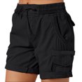 thumbnail image 4 of Women's Board Shorts Jean Shorts Shorts For Women Cargo Shorts Knee Length 6 Pockets Elastic Waist Long Shorts For Summer Casual,Lee Shorts for Women(Size:XL), 4 of 7
