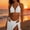 White, variant on Women's Solid Color Three Piece Bikini Swimsuit Set Tie Side Top with Modesty Cover Up Skirt for Beach Yellow XL(XL)