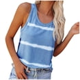 thumbnail image 2 of CaiJunJia T Shirts for Women,Women's Summer Striped Tank Tops Sleeveless Crewneck T-Shirts Basic Knit Basic Casual Loose Blouse, 2 of 6