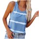 thumbnail image 2 of ICHUANYI Clearance Womens Sling Round Neck Striped Print Summer Sleeveless Tank Casual Tops(Blue, S) ICHUANYI WER2023081403686, 2 of 6