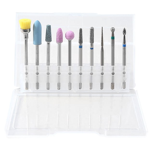 relayinert 10 Pcs/Ensemble Embouts de Perceuse en Alliage Multi-Fonction Kit de Polissage de Manucure Professionnel ZH02