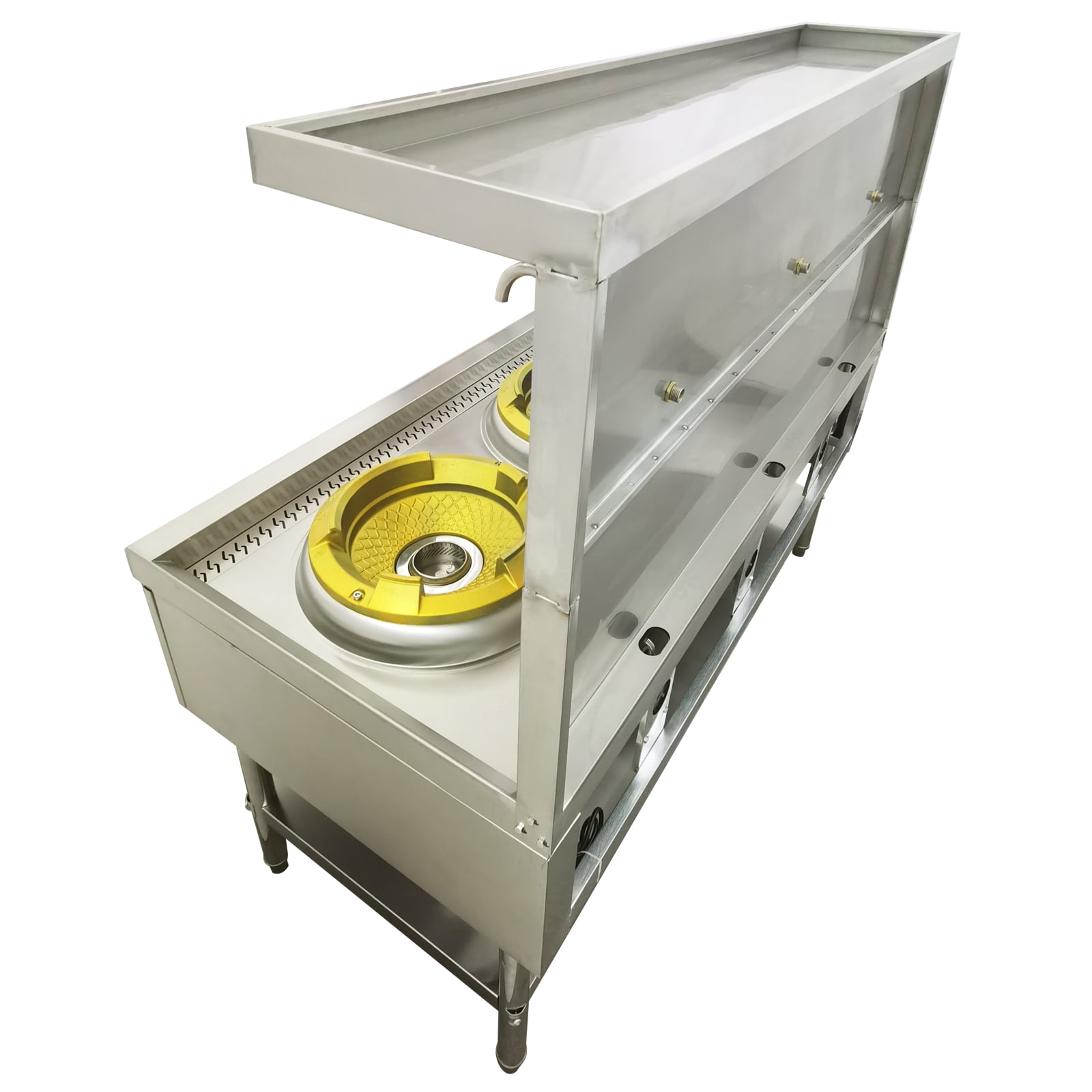 13" LPG and Natural Gas Chamber Triple Burner Open Style Commercial Gas Wok Three-head Gas Stove