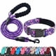 thumbnail image 1 of Set de collar y correa para perros Ladoogo, neopreno reflectante, morado/rosa, 1 of 6