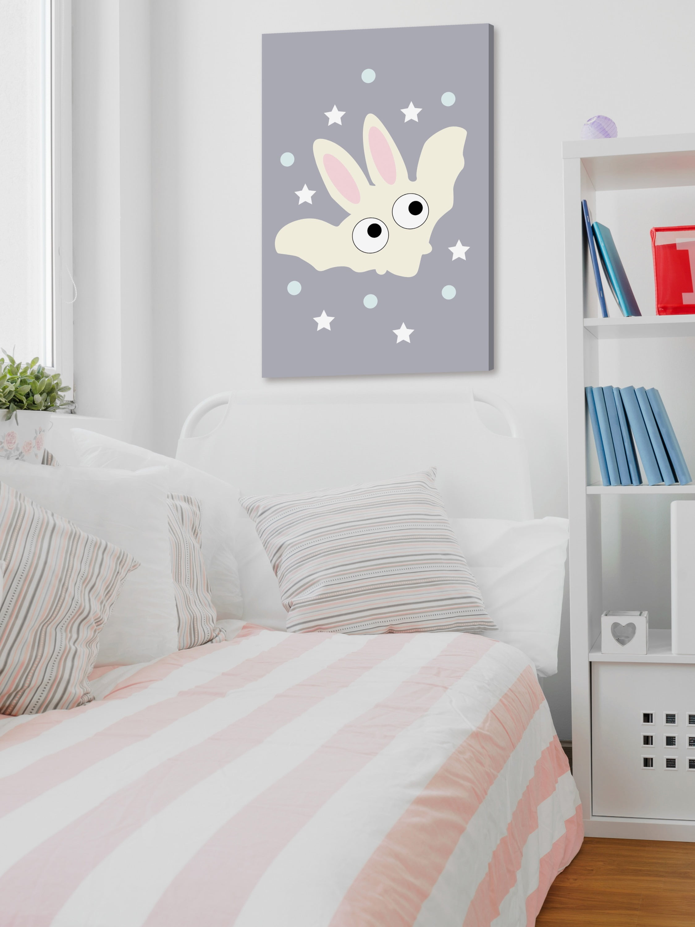 "Yellow Bunny Bat" Painting Print on Wrapped Canvas