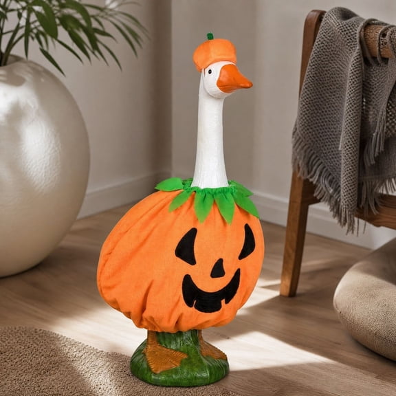 Fall Pumpkin Dress Halloween Porch Goose Outfits for 20 Inch Outdoor Statue