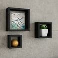 thumbnail image 2 of Floating Shelves- Cube Wall Shelf Set with Hidden Brackets, 3 Sizes to Display Decor, Books, Photos, More- Hardware Included by Lavish Home (Black), 2 of 5