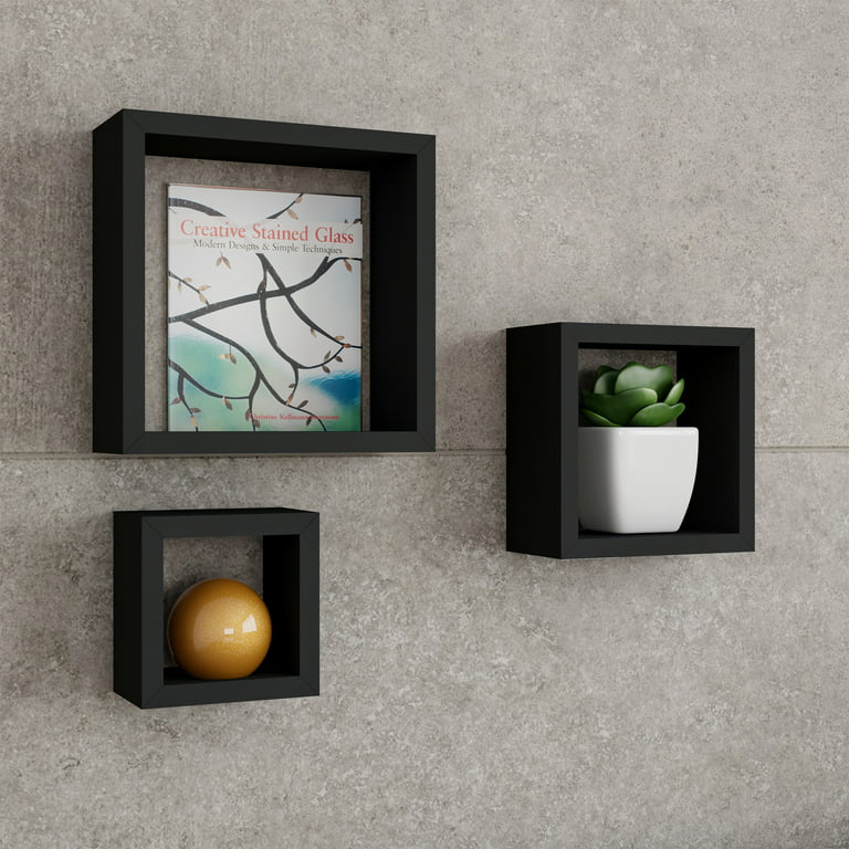 Cali Wall Floating Cube Box Shelf/Shelves Set of 3 Walls Storage