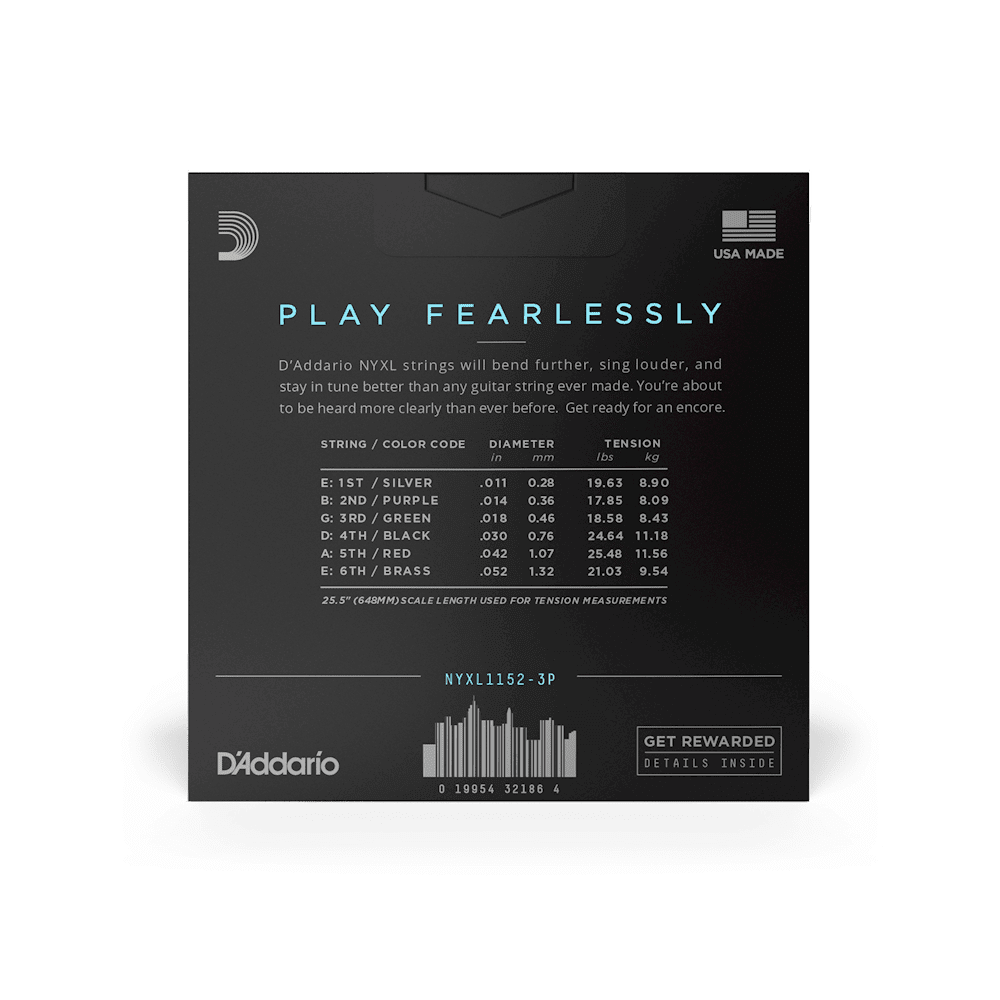 D'Addario 11 52 Medium Top Heavy Bottom Electric Guitar Strings