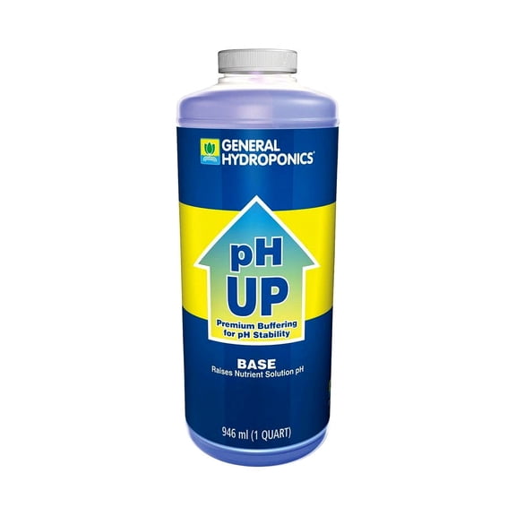 pH UP Liquid pH Adjuster - 1 Quart - by General Hydroponics - Microgreens, Seed Starting