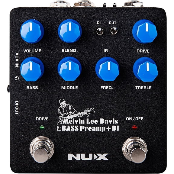 NUX Melvin Lee Davis Bass Preamp   DI Pedal Black