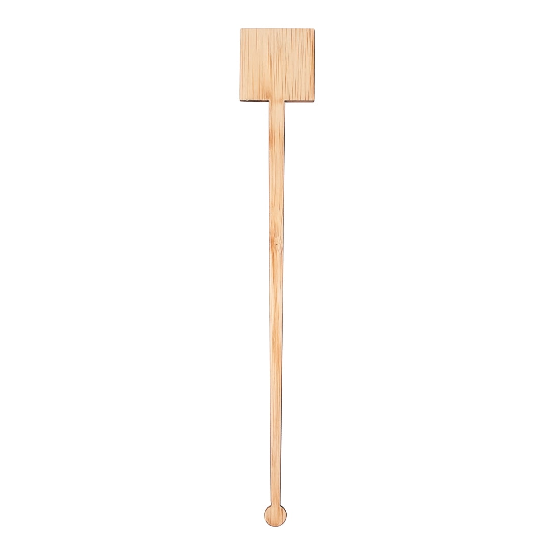 Restaurantware 7 Inch Coffee Stirrers, 100 Disposable Coffee Stir Sticks -  Square Top, Sturdy, Natural Bamboo Drink Stirrers, Stirrers For Hot & Cold