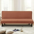 thumbnail image 2 of Aukfa Modern Futon Convertible Sofa Bed for Home Office, Adjustable Backrest, Flannel, Brown, 2 of 10