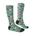thumbnail image 3 of Haiem Tropical Flamingo Socks, Funny Novelty Crazy Design Cotton Socks Sports Socks Knee High Socks For Men, Women,1Pairs - Gift For Working Friends, 3 of 8