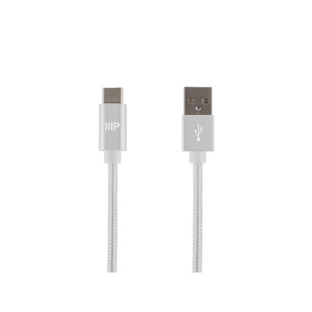 UPC: 0889028130575 | Monoprice Nylon Braided USB C to USB A 2.0 Cable – 3 Feet – White | Type C  Fast Charging  Compatible With Samsung Galaxy S10/ Note 8  LG V20 and More – Palette Series