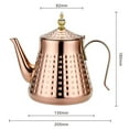 thumbnail image 4 of SANQIAHOME 1.2L(40oz) Stainless Steel Hammer Patterned Teapot With Removeable Infuser,Loose leaf cover,Copper, 4 of 12