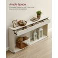 thumbnail image 2 of Console Table 47.2 Inches Sofa Table Narrow Entryway Table Entry Table with 3 Drawers Bottom Shelf Metal Corners Rustic White, 2 of 5