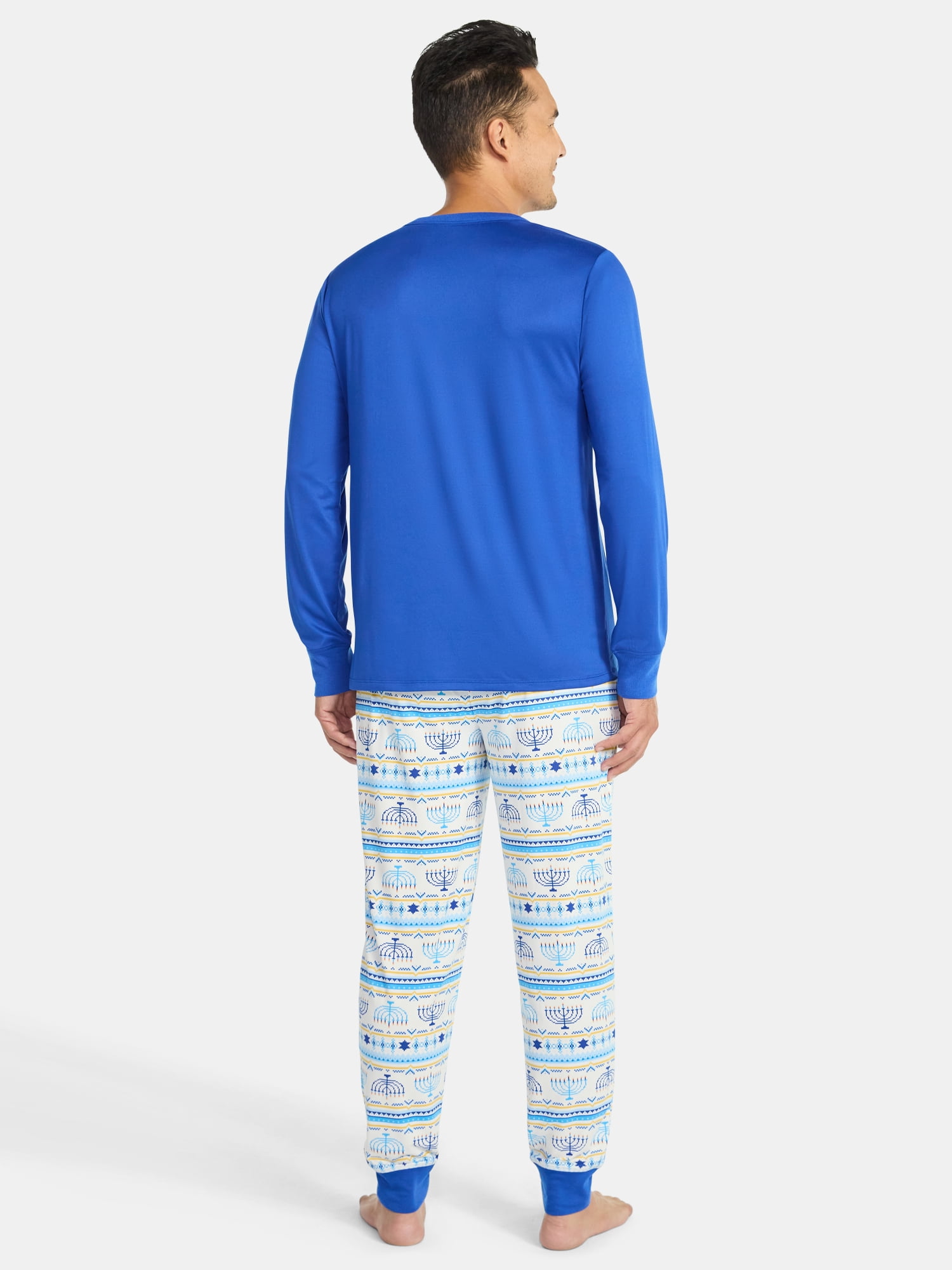 Hanukkah Men's and Big Men's Matching Family Pajamas Set from Way to Celebrate, 2-Piece, Sizes S-3XL