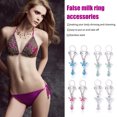 thumbnail image 4 of Jumpingount Piercings falsos Adorno de cuerpo encantador Adornos de senos de mujer Anillos de pezones de mariposas ajustables para mujer Rosa Type3 NO3 Jumpingount AP009425-04B, 4 of 6