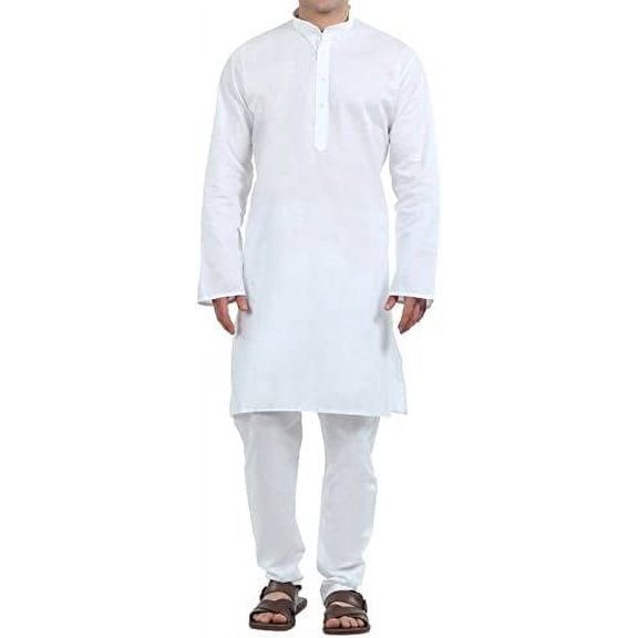 Royal Kurta Men's Cotton Kurta Pyjama Set (ROYAL_14_White_X-Large)