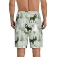 thumbnail image 4 of Lsque green plaid Moose tree Mens Sleep Pajama Shorts,Short Pajama Pants, Cotton Ultra-Soft Knit-4X-Large, 4 of 9