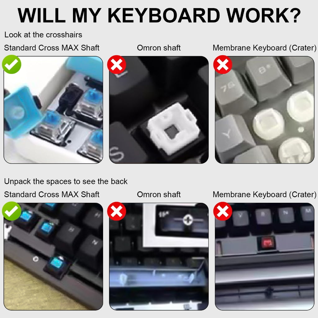 Bright and Smooth Clear Keycaps for MX Structure Mechanical Keyboards 115Keys