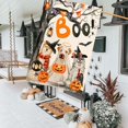 thumbnail image 3 of Halloween Boo House Flag Vertical Double Sided,Scary Pumpkin Ghost Spooky Dog 28 x 40 Inch Burlap Welcome Yard Flag for Halloween Farmhouse Holiday Yard Outdoor Decoration, 3 of 6
