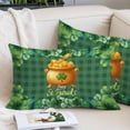 thumbnail image 2 of St Patricks Day Pillow Covers 16"x24", Gold Coin Green Shamrock Spring Watercolor Plaid Soft Brushed Microfiber Breathable Throw Pillow Covers, Pillowcase with Zipper for Couch Sofa Bedroom, 2 of 9