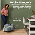 thumbnail image 3 of ECR4Kids Universal Rolling Utility Cart with Canvas Organizer Bag, Mobile Storage, Dark Grey/Grey, 3 of 9