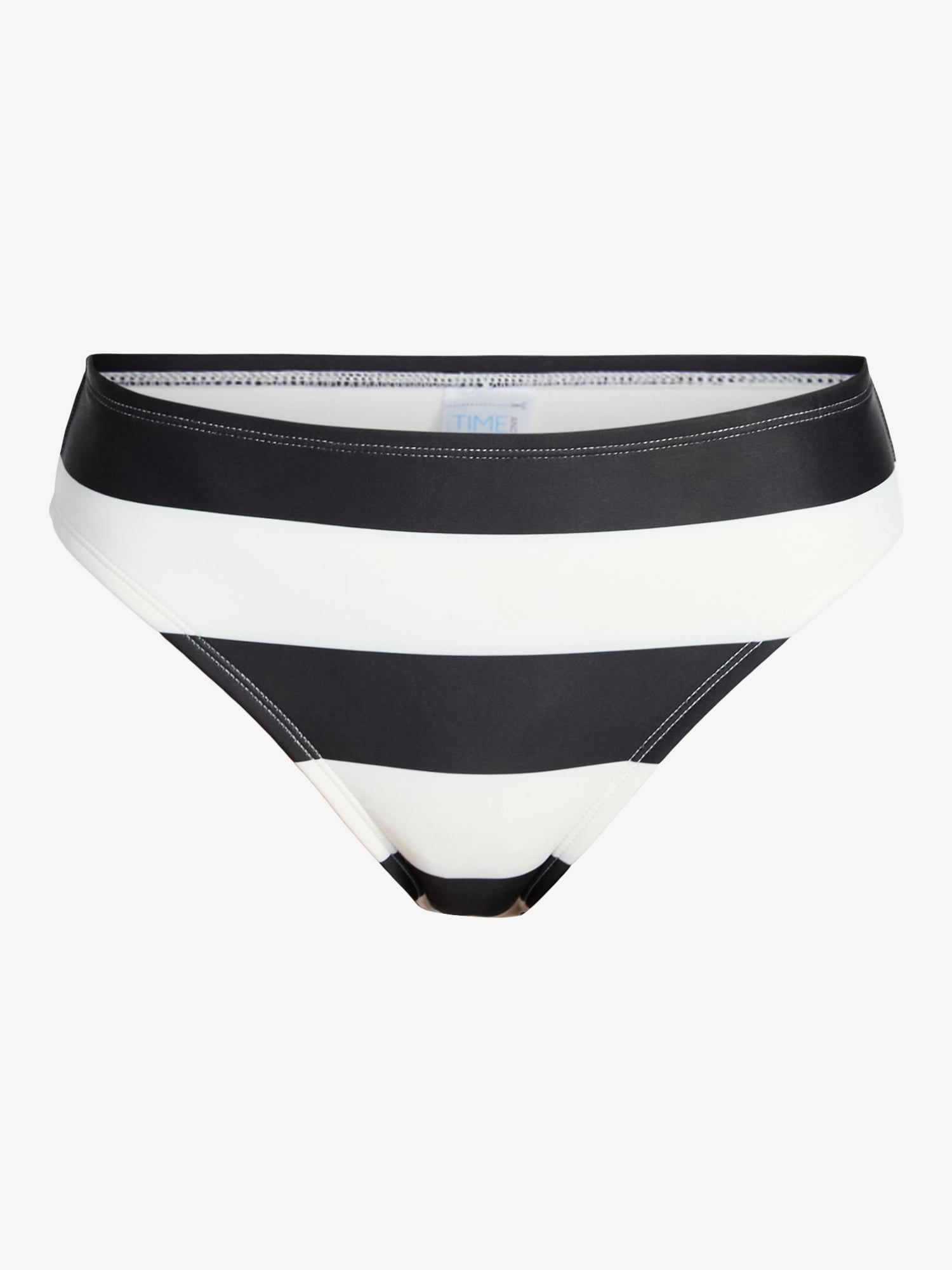 Time and Tru Women's Stripe a Pose Mid Rise Bikini Bottoms, Sizes XS-XL