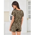 thumbnail image 5 of Ekouaer Womens Pajama Set Summer Short Sleeve Pjs Sleepwear Cute 2 Piece Lounge Sets, 5 of 6