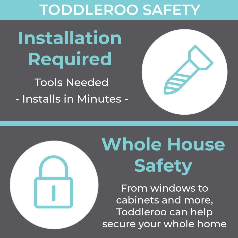 Toddleroo by North States Child Safety Drawer and Cabinet Tab Latches, White, 10 Pack