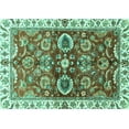 thumbnail image 1 of Ahgly Company Indoor Rectangle Abstract Turquoise Blue Modern Area Rugs, 6' x 9', 1 of 4