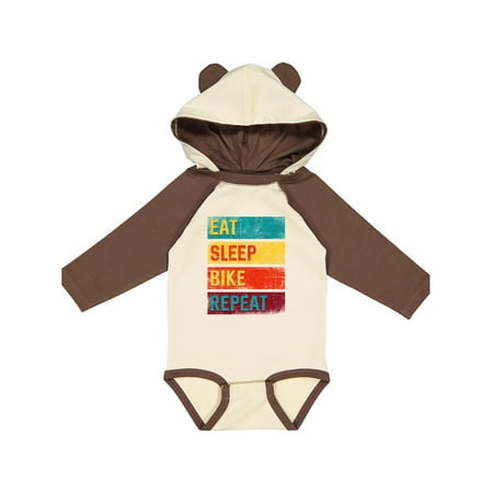 

Inktastic Cyclist Biking Eat Sleep Bike Repeat Gift Baby Boy or Baby Girl Long Sleeve Bodysuit