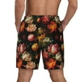 thumbnail image 4 of Uemuo Colorful Tulips Pattern Mens Swim Trunks Quick Dry Board Shorts with Mesh Lining, Stretch Beach Shorts Quick Dry No-Chafing Board Shorts-X-Large, 4 of 9
