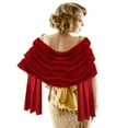 thumbnail image 5 of MRLESS Velvet Soft Shawl Scarf Wrap Elegant Winter Shawl for Special Events, Parties, Weddings, and Evening Wear, 5 of 8