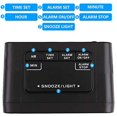 thumbnail image 5 of HENSE Creative Nightlight Smart Light Alarm Clock Bedside Desk Table Electronic Clock Battery Operated Mute Luminous Alarm Clock with Adjustable Light HA35 (Black), 5 of 5