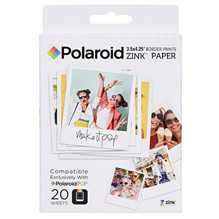Zink Polaroid 3.5 x 4.25 inch Premium Zink Border Print Photo Paper (20 Sheets) Compatible with Pop Instant Camera